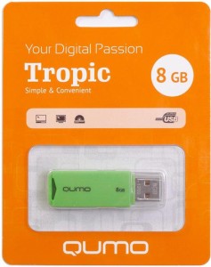 - USB Qumo Tropic QM8GUD-TRP 8Gb USB2.0 Green