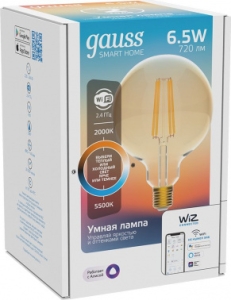    Gauss Smart Home DIM+CCT E27 G95 Golden 6,5  2000-5500  1/40