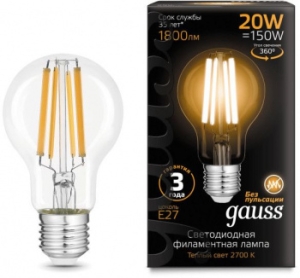 Gauss Filament 60 20W 1800lm 2700 27 LED 1/10/40
