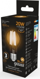  Gauss Filament 60 20W 1800lm 2700 27 LED 1/10/40