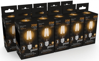  Gauss Filament 60 20W 1800lm 2700 27 LED 1/10/40