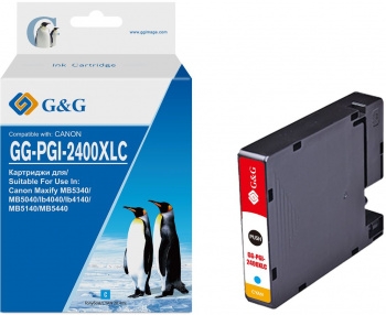 Картридж струйный G&G GG-PGI-2400XLC PGI-2400XL C голубой (20.4мл) для Canon MAXIFY iB4040/ МВ5040/