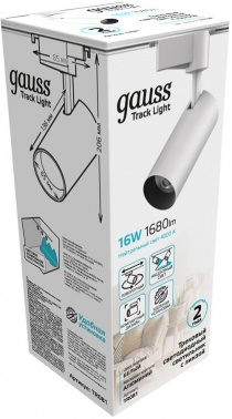  GAUSS   16W 1680lm 4000K 180-220V IP20 65*206  LED 1/40 TR081