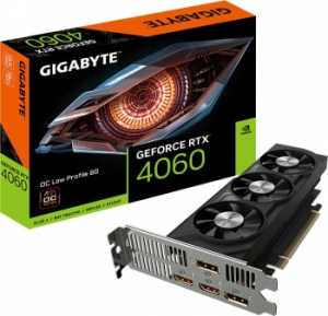  Gigabyte GV-N4060OC-8GL RTX4060 OC Low Profile 8GB GDDR6 128-bit DPx2 HDMIx2 3FAN RTL