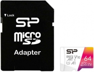   microSD 64GB Silicon Power Elite A1 microSDXC Class 10 UHS-I U3 100 Mb/s (SD )