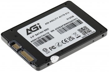  SSD AGI 512GB AI178 Client SSD SATA 2.5; 6Gb/s, 538/486, IOPS 41/78K, MTBF 1.6M, 3D TLC,