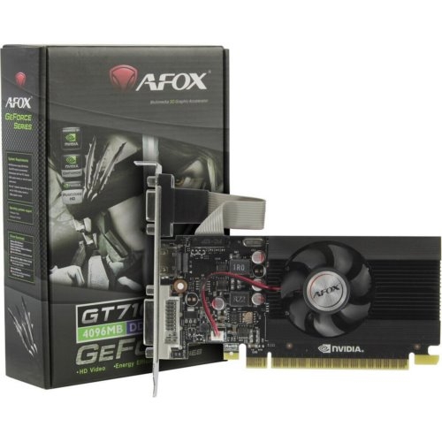  Afox GeForce GT710 4GB DDR3 64BIT DVI HDMI VGA LP SINGLE FAN (AF710-4096D3L7-V1) RTL