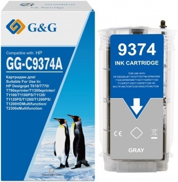 Картридж струйный G&G GG-C9374A серый (130мл) для HP Designjet T610/T770/T790eprinter/T1300eprinter/