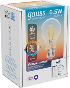    Gauss Smart Home DIM+CCT E27 A60 6,5 2000-6500  1/10/40