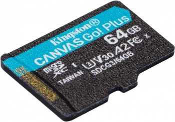    Kingston 64GB microSDXC Canvas Go Plus 170R A2 U3 V30 Single Pack w/o ADP EAN: 740617301