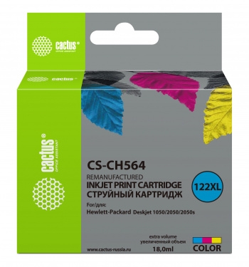 Картридж струйный Cactus CS-CH564 многоцветный для №122XL DeskJet 1050/2050/2050s (18ml)