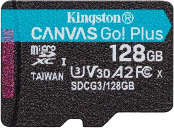  Kingston 128GB microSDXC Canvas Go Plus 170R A2 U3 V30 Single Pack w/o ADP EAN: 7406173012