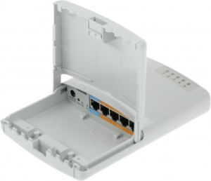  MikroTik RB750P-PBr2  PowerBox with 650MHz CPU, 64MB RAM, 5xLAN (four with PoE out), R