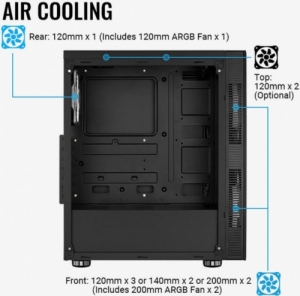  Aerocool Python (3xUSB, 2xAudio, 0.5 ,2x200  FAN,  - , AT