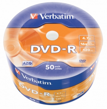  DVD-R Verbatim 4.7Gb 16x Cake Box (50) (43788)