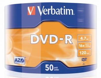  DVD-R Verbatim 4.7Gb 16x Cake Box (50) (43788)