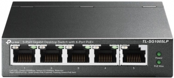  TP-Link 5-Port Gigabit Unmanaged Switch with 4-Port PoE+, metal case, desktop mount, PoE 