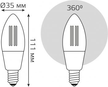    Gauss Smart Home DIM+CCT E14 C35 4,5  2000-6500  1/10/40