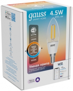    Gauss Smart Home DIM+CCT E14 C35 4,5  2000-6500  1/10/40