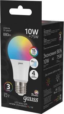  A60 10W E27 RGBW  LED 1/50
