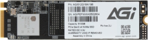  SSD AGI 512GB  M.2 2280  AI198 Client SSD PCIe Gen3x4 with NVMe, 2059/1636, IOPS 176/252K