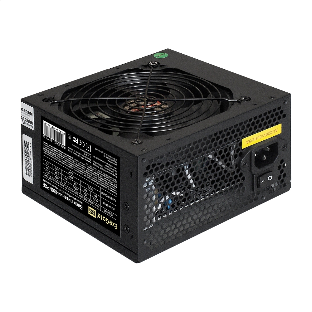   450W Exegate 450NPX, ATX, black, 12cm fan, 24+4pin, 6/8pin PCI-E, 3*SATA, 2*IDE, 1*FDD