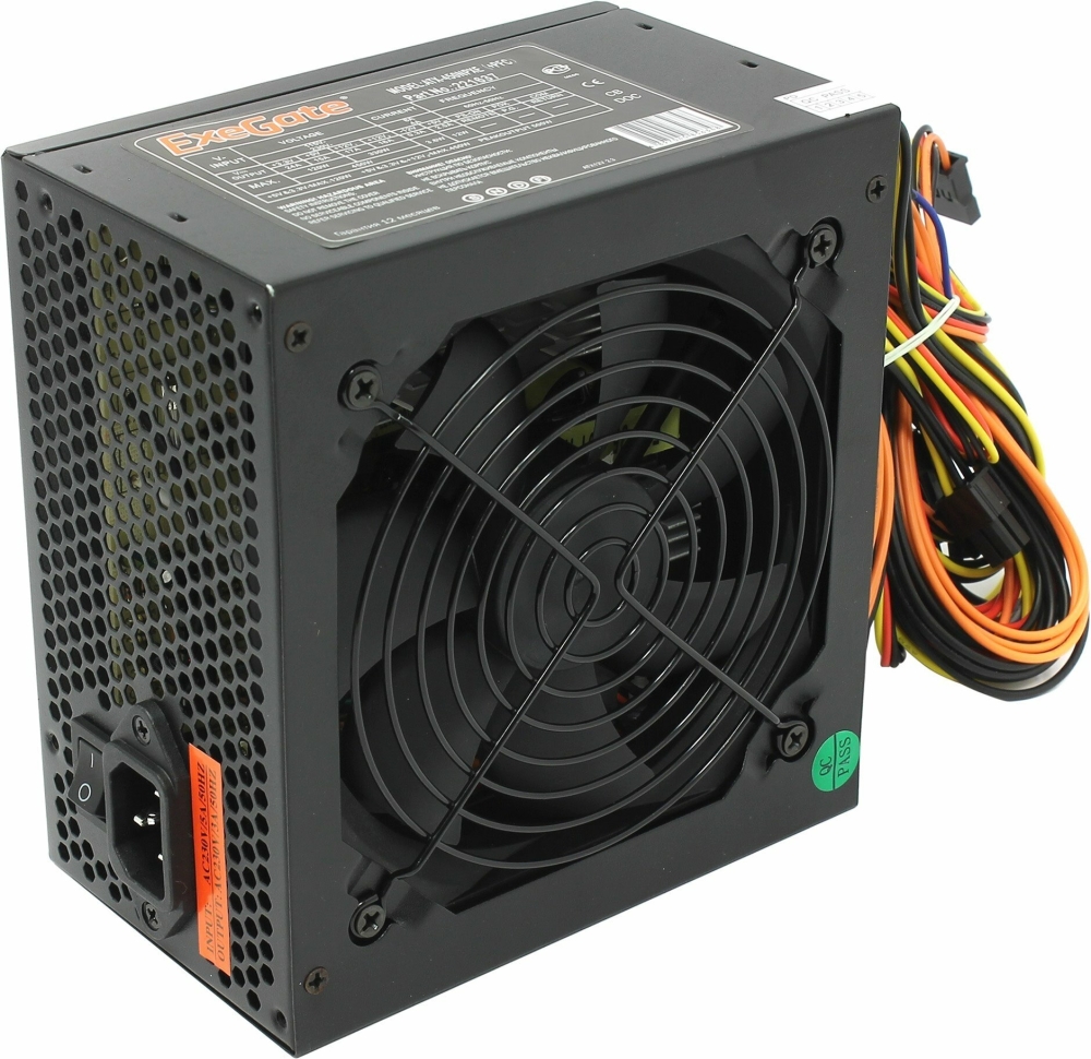   450W Exegate 450NPX, ATX, black, 12cm fan, 24+4pin, 6/8pin PCI-E, 3*SATA, 2*IDE, 1*FDD