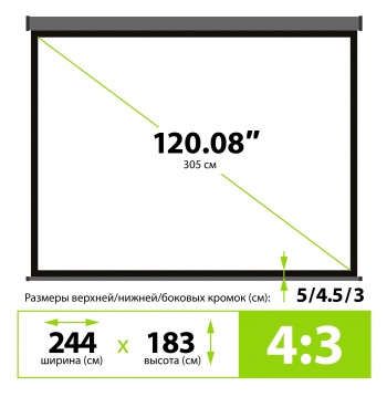  Cactus 183x244 Wallscreen CS-PSW-183X244-SG 4:3 -  