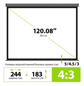  Cactus 183x244 Wallscreen CS-PSW-183X244-SG 4:3 -  