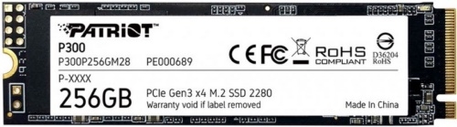  SSD Patriot P300 256GB, M.2 2280, P300P256GM28, PCIe 3x4, NVMe, 1700/1100, RET