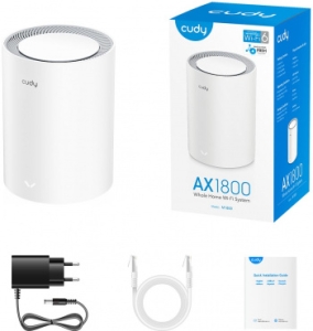  Mesh  Cudy M1800 (M1800 1-PACK) AX1800 10/100/1000BASE-TX/Wi-Fi 