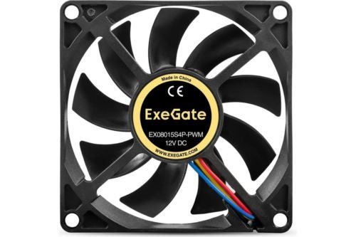  12 DC ExeGate EX08015S4P-PWM (80x80x15 , Sleeve bearing ( ), 4pin, 