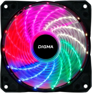 Digma DFAN-FRGB2 120x120x25mm 3-pin 4-pin (Molex)23dB 115gr LED Ret