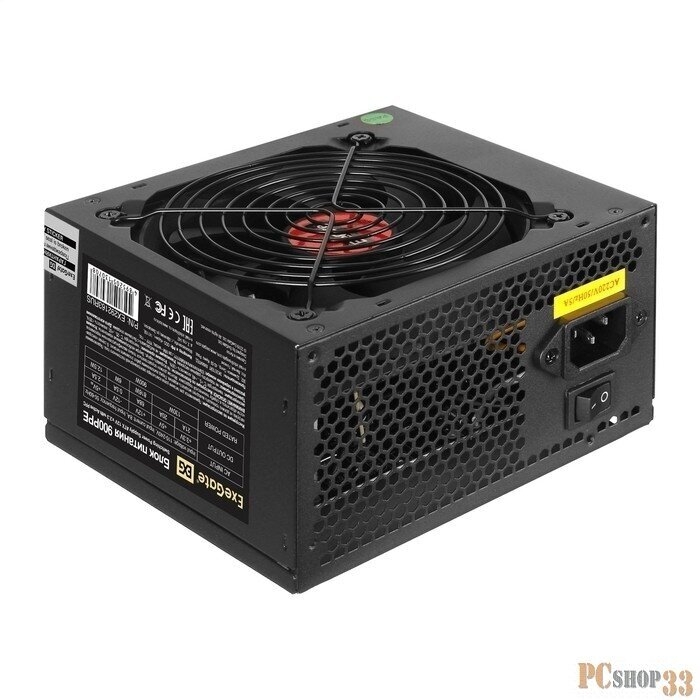   900W ExeGate 900PPE (ATX, APFC,  80% (80 PLUS), 12cm fan, 24pin, 2x(4+4)pin, PCIe, 5