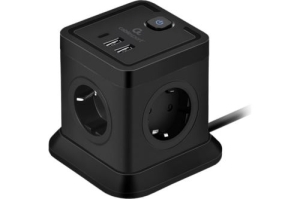   Cablexpert Tower TWR-4-CU2-B-2, 4, 10, 1xType-C PD, 20, 2USB, 2, . 2+, 