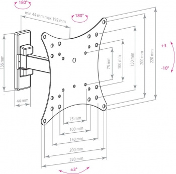  Arm media MARS-3  22-43 -   44-192 VESA 200200  20