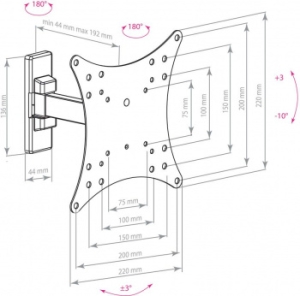  Arm media MARS-3  22-43 -   44-192 VESA 200200  20