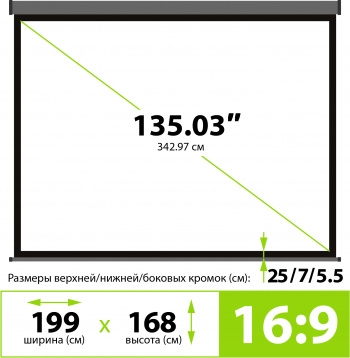  Cactus 168x299 Wallscreen CS-PSW-168X299-SG 16:9 -  
