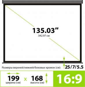  Cactus 168x299 Wallscreen CS-PSW-168X299-SG 16:9 -  