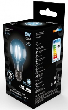   GAUSS 102802206  LED Filament 60 27 6 4100 1/10/40