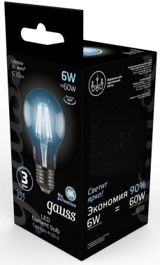   GAUSS 102802206  LED Filament 60 27 6 4100 1/10/40