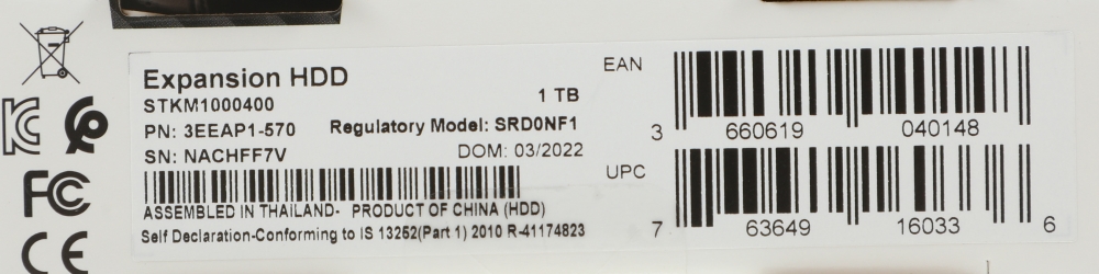    USB3 1TB EXT. BLACK STKM1000400 SEAGATE