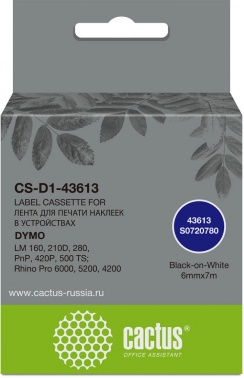   Cactus CS-D1-43613 43613  Dymo LM 160, 210D, 280, PnP, 420P, 500 TS; Rhino Pro