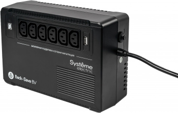  Systeme Electri Back-Save, 600VA/360W, 230V, Line-Interactive, AVR, 6xC13 Outlets, USB charge(t