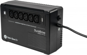  Systeme Electri Back-Save, 600VA/360W, 230V, Line-Interactive, AVR, 6xC13 Outlets, USB charge(t