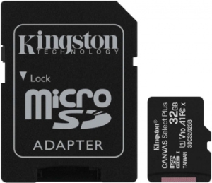   microSDHC 32GB  Class10 Kingston  Class10 UHS-I Canvas Select up to 100MB/s 