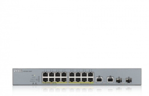  Zyxel GS1350-18HP, 16xGE PoE+, 2xCombo (SFP/RJ-45),  PoE 250 ,  