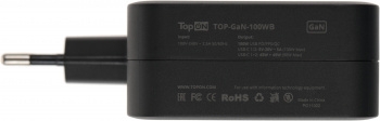   TopON TOP-GaN-100WB  100W 5V-20V 5A 2xUSB    LED 
