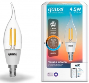    Gauss Smart Home DIM+CCT E14 CF35 4,5  2000-6500  1/10/40