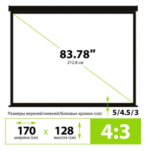  Cactus 128x170.7 Wallscreen CS-PSW-128X170-BK 4:3 -  